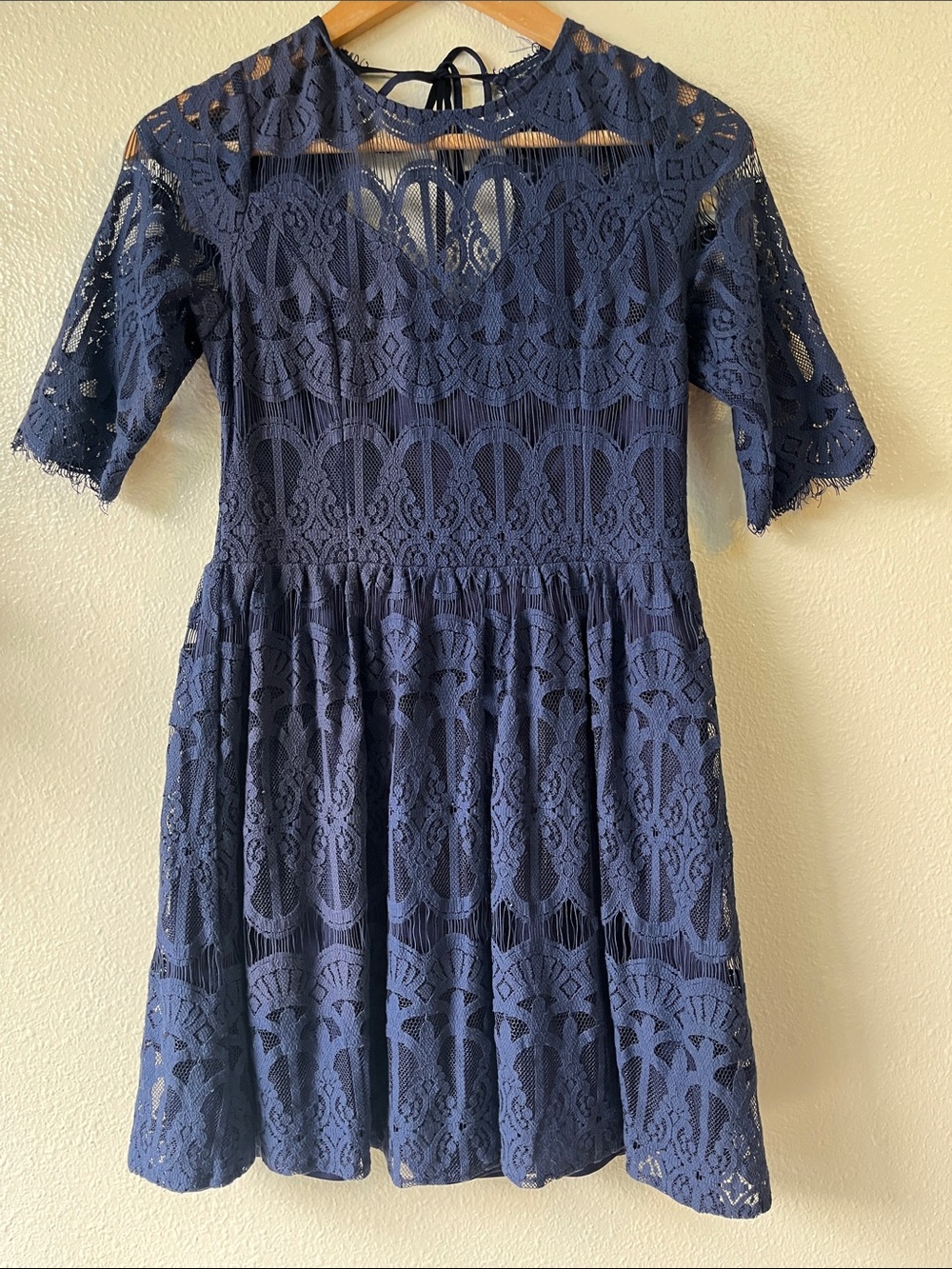 Soieblu Lace Navy Blue Mini Dress NWT Nordstrom M